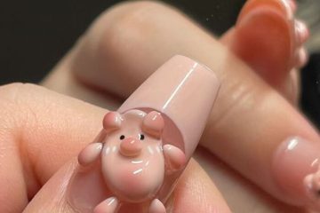 ảnh nail hình con heo đáng yêu nhất