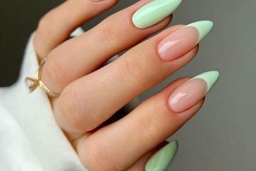 ảnh nail màu xanh bơ
