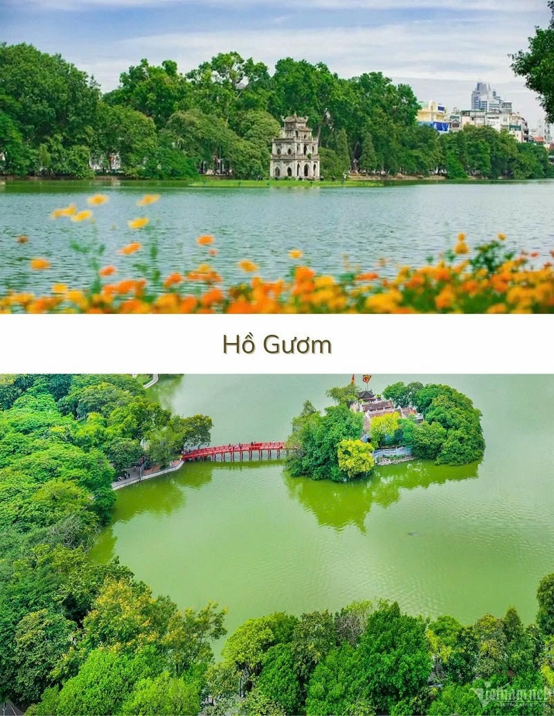 ảnh các địa điểm du lịch tại hà nội Hồ Hoàn Kiếm (Hồ Gươm)