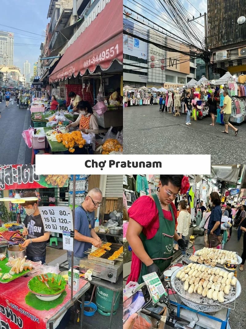 Ảnh các điểm du lịch nổi tiếng tại Bangkok Chợ Pratunam