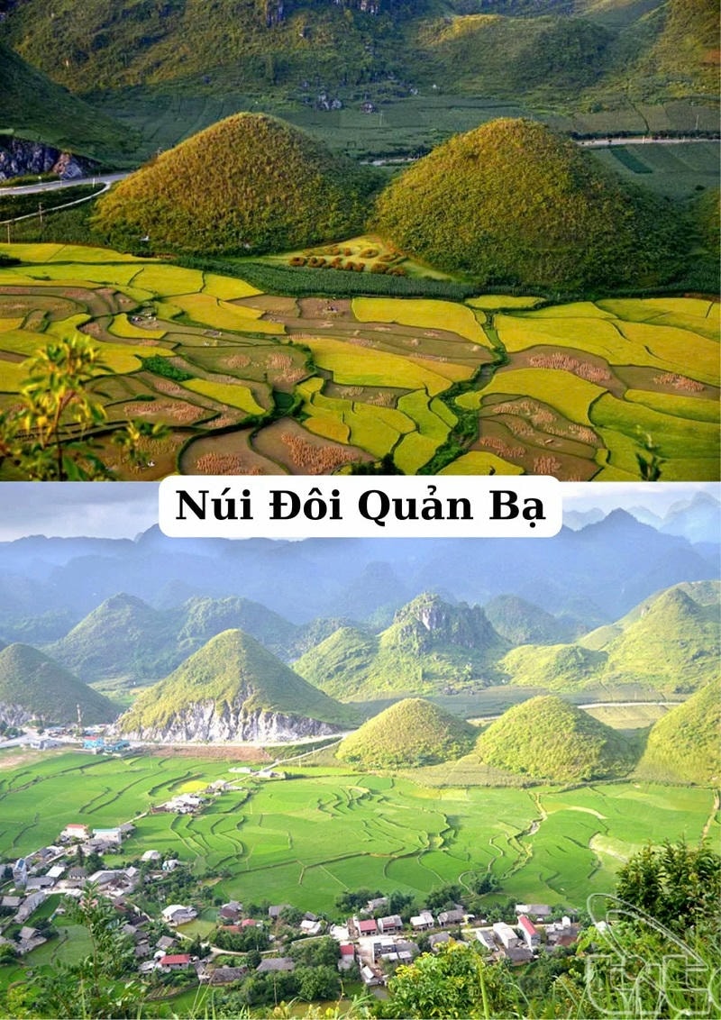 Ảnh các địa điểm du lịch tại Hà Giang Núi đôi Quản Bạ
