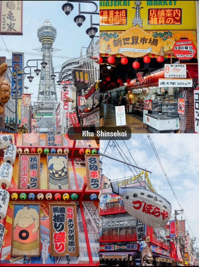 Ảnh các điểm du lịch nổi tiếng tại Osaka: Khu phố cổ Shinsekai