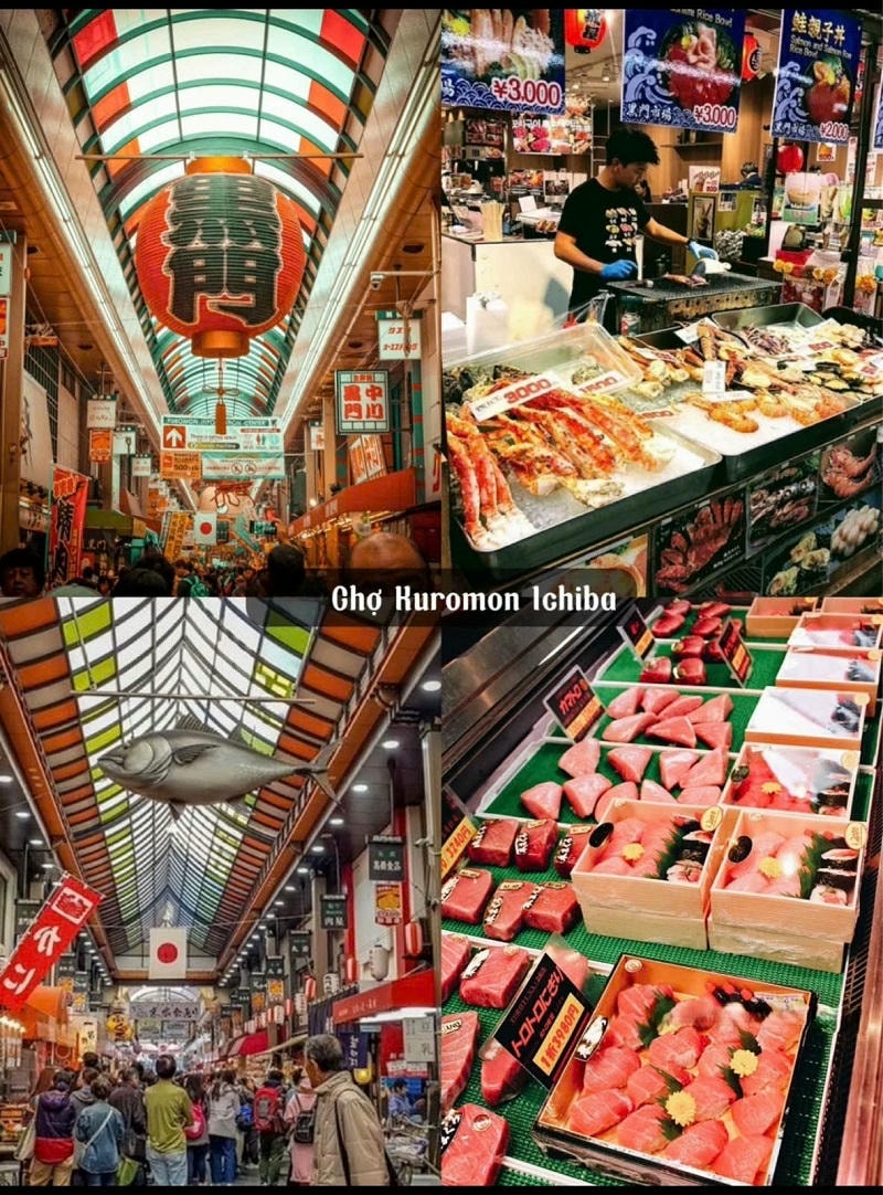 Ảnh các điểm du lịch nổi tiếng tại Osaka: Chợ Kuromon Ichiba