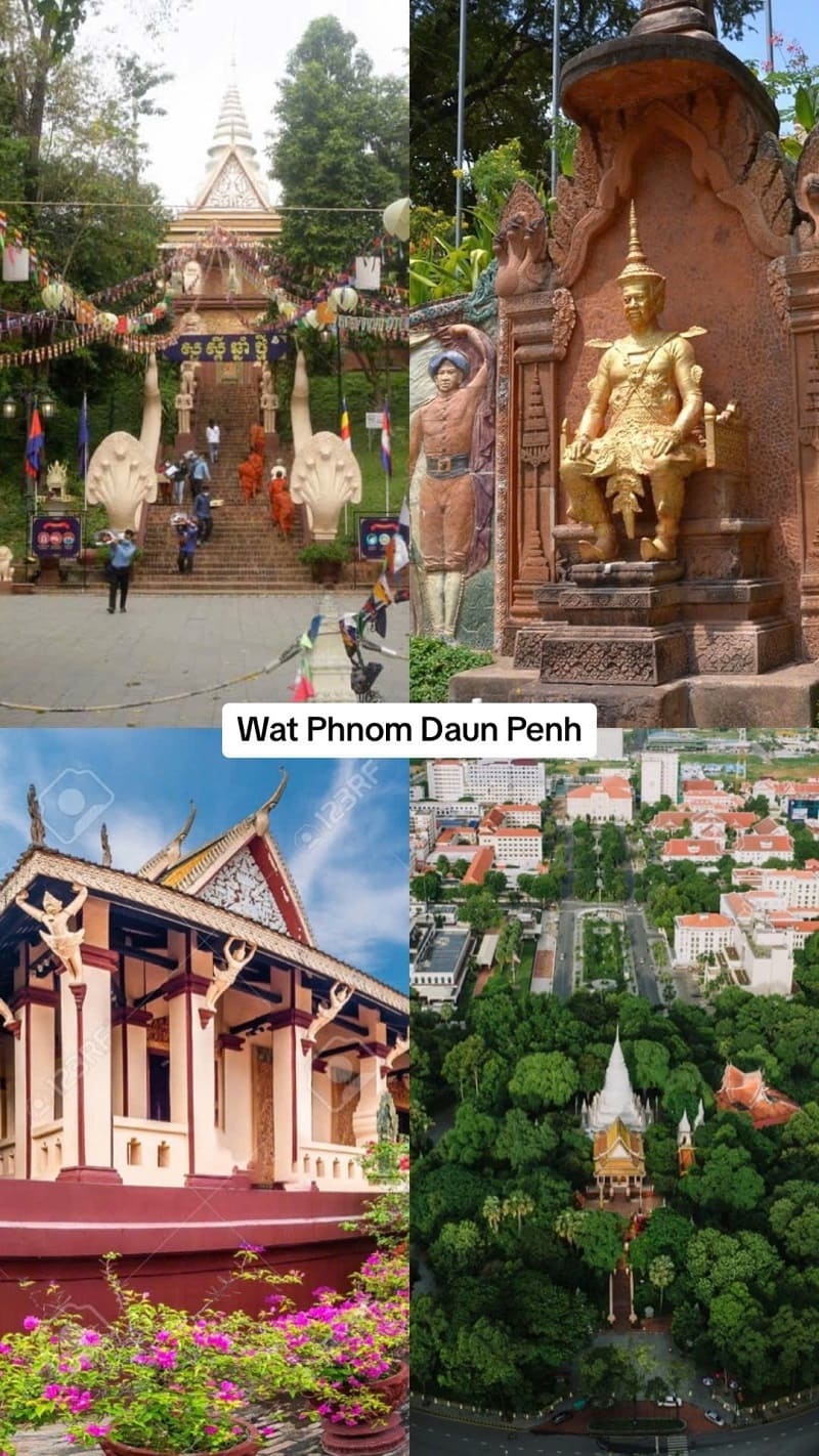 Ảnh các điểm du lịch tại PhnomPenh Wat Phnom Daun Penh