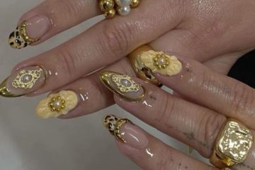 nail màu vàng trẻ trung