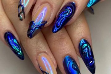 nail màu xanh coban siêu ngầu