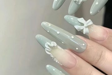 nail nơ đẹp màu đỏ