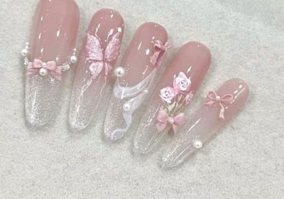 nail tiểu thư phối ren