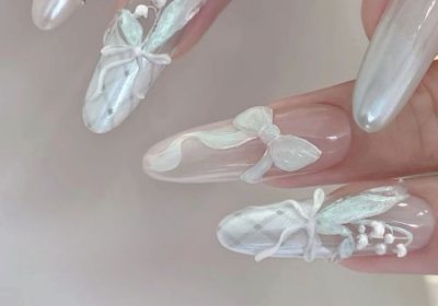 nail tiểu thư phối trắng