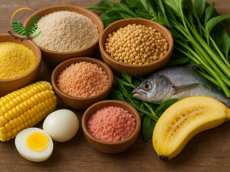 Nguyên liệu giá rẻ để làm thức ăn vịt con