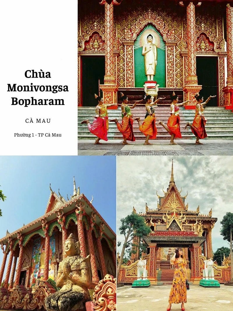 Ảnh các điểm du lịch tại Cà Mau: Chùa Monivongsa Bopharam