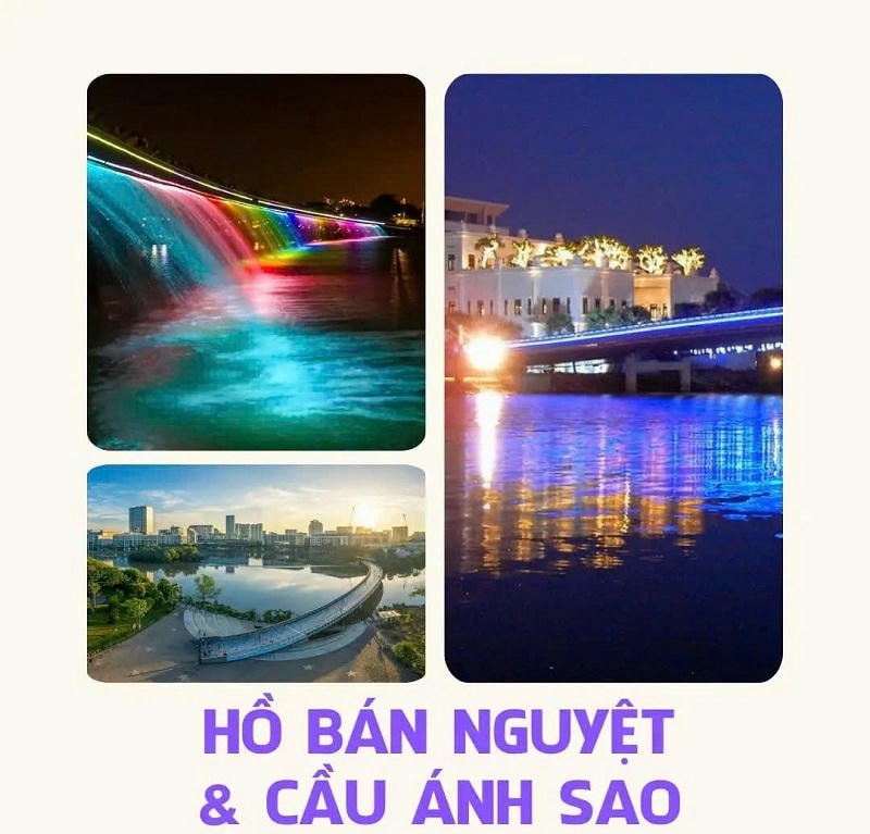 Ảnh các điểm du lịch tại thành phố hồ chí minh Hồ Bán Nguyệt và Cầu Ánh Sao